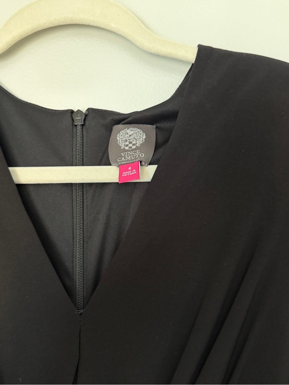 Vince Camuto Black V-neck Dress Size 4 - Picture 4 of 5